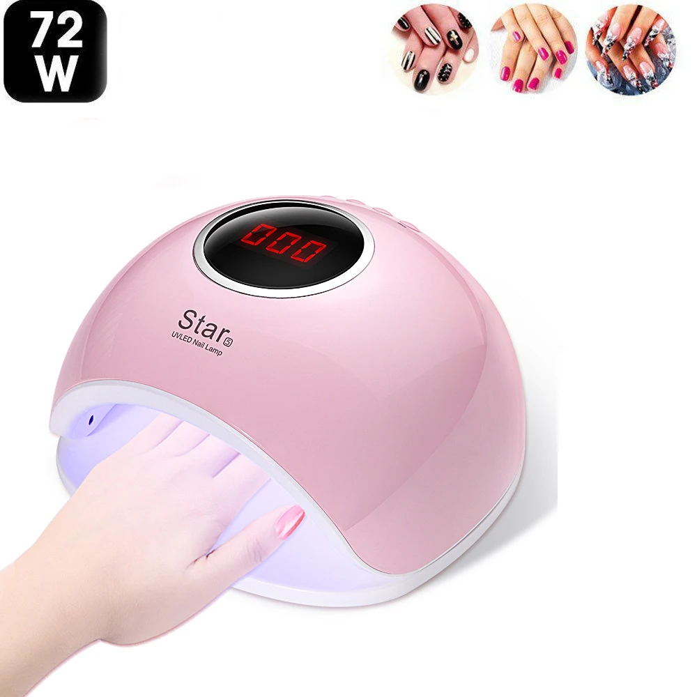 Лак для ногтей Сушилка Светодиодный УФ лампа 72W фары Ламповые ленты маникюрного