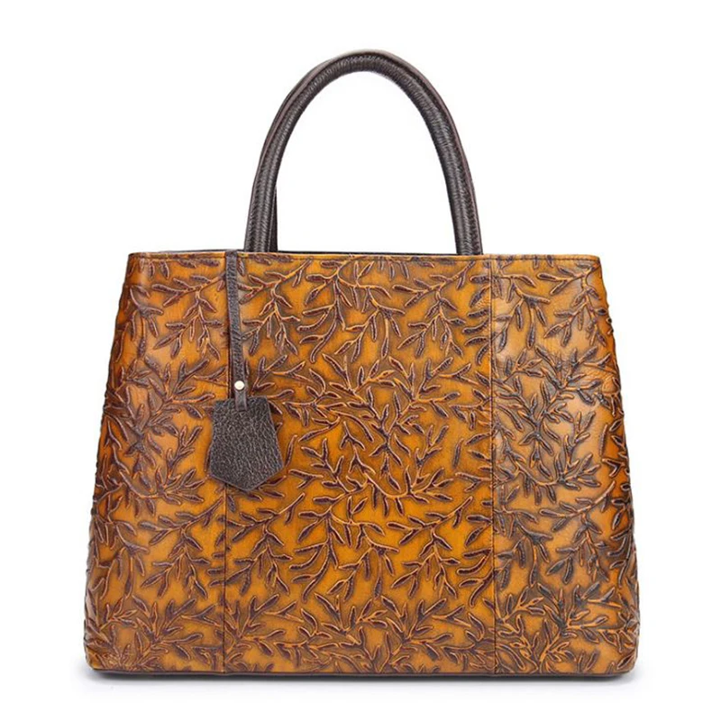 

New style retro female corium shoulder bag handmade women's totes Head layer leather lady fashion messenger bag leisure handbags