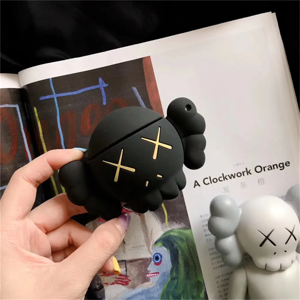903043 Силиконовые чехлы Q UNCLE для Apple Airpods с мультяшным котом, чехлы для наушников с кольцом, анти-потеря, сумки для наушников, модная Противоударная сумка для гарнитуры - Цвет: 903043