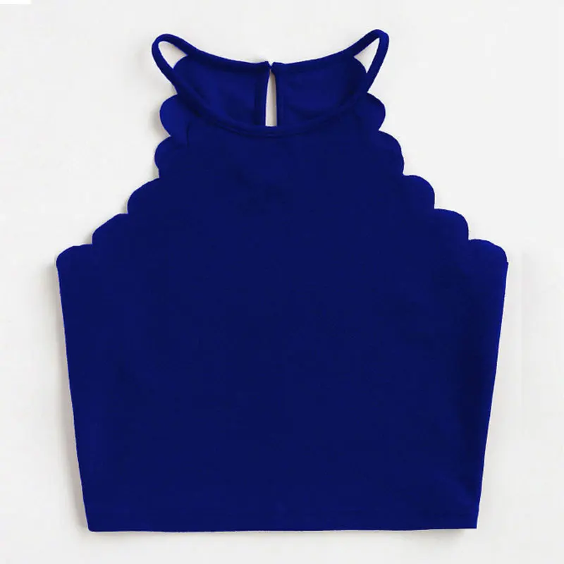 

Summer Hot Style Halter Open Belly Button Camisole Female U-Neck Lace Short New Solid Color Slim Top T-Shirt