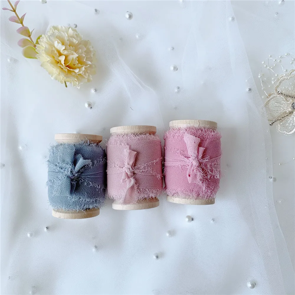 3 рулона/набор рулон ins стиль ручной работы изношенный шифон Обрезной Шелковый