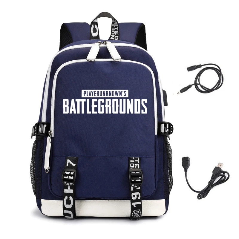 Playerunknown's Battlegrounds рюкзак мужской с принтом PUBG Студенческая Школьная Сумка Женский Повседневный дорожный рюкзак для ноутбука с зарядкой USB - Цвет: Blue 02