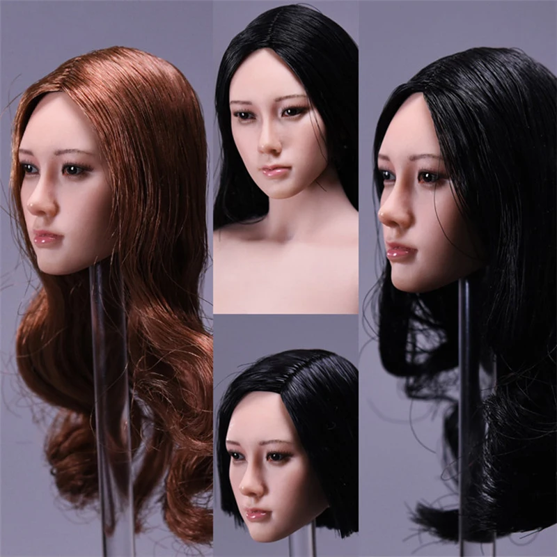 Фигурка женщины-солдата масштаба 1/6 1:6 голова чёрного и коричневого цветов