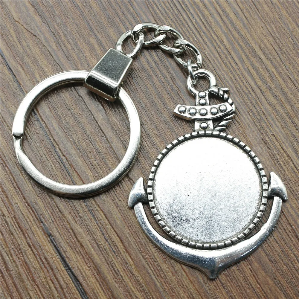 

30 Styles Fit 25mm Round Glass Cabochon Key Chain Base Setting Jewelry Finding Jewelry Accessories For Keyring Making DIY