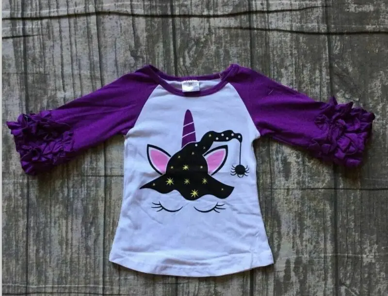 2020 весенние модные топы с длинными рукавами и рисунком единорога для маленьких