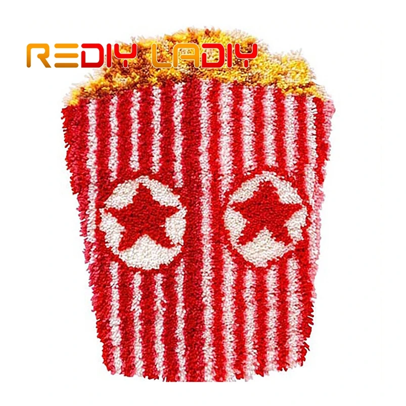 Крюк с защелкой ковер Наборы вяжущие крючком для приготовления попкорна Еда