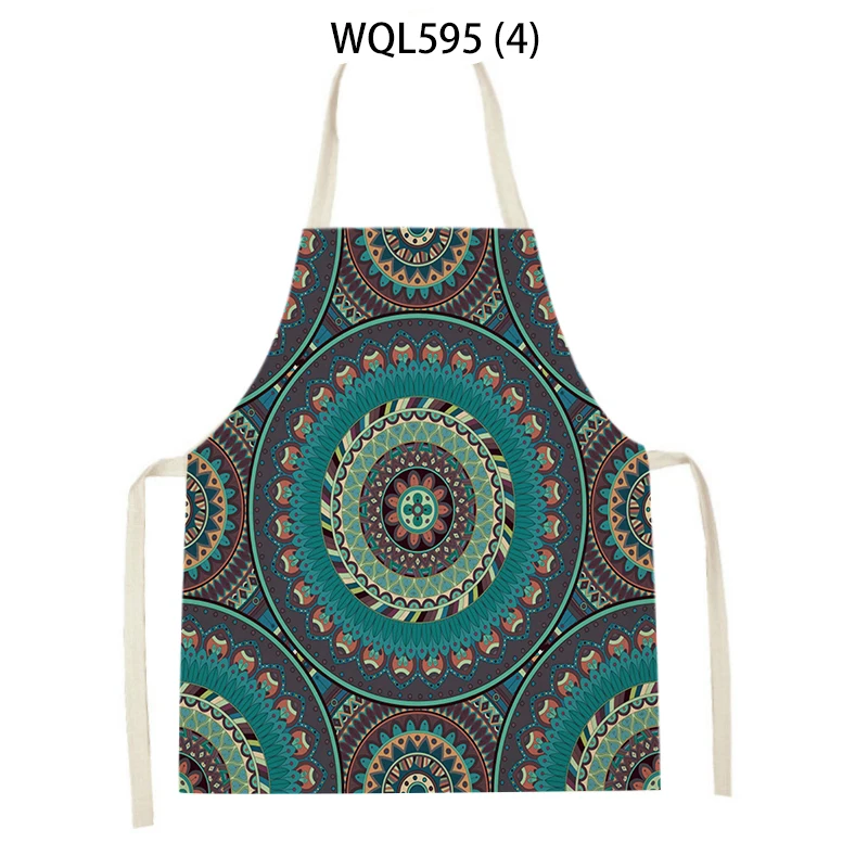 

Painted Mandala Geometric Figure Patterned Clean Art Aprons Home Cooking Kitchen Is Resistant Dirt Apron Chef Wearing Adult Bib