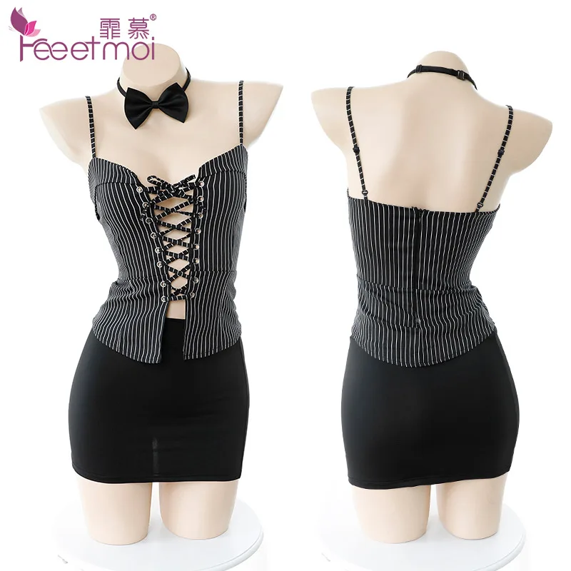 High-end erotic lingerie low-cut straps OL secretary uniform adult game sexy skirt for sex Pantyhos Corset underwear cosplay |