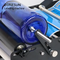ZONESUN ZS-50W Packaging Labels Sticker Bottle Labeling Machines Mineral Wine Beer Water Cosmetic Jars Wide Label Packing