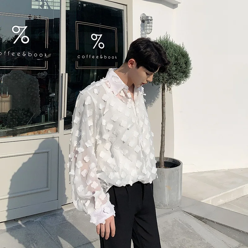 Блуза модная мужская повседневная свободная плюс размер Печатный перспективный