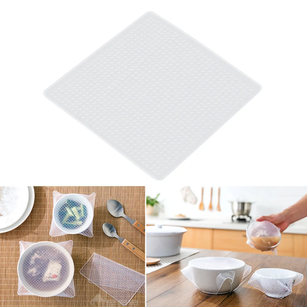 

Многофункциональная зеркальная пленка для защиты холодильника, многоразовая растягивающаяся пленка для пищевых контейнеров, кухонная Гер...