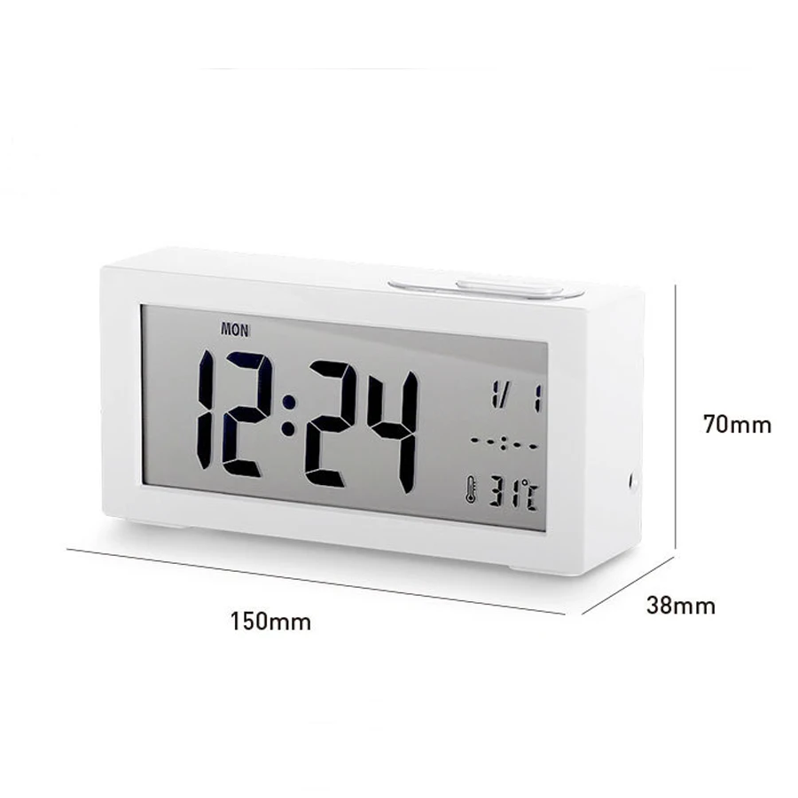Батарея цифровые часы-будильник для Спальня 2 &quotЖК-дисплей Дисплей прикроватный