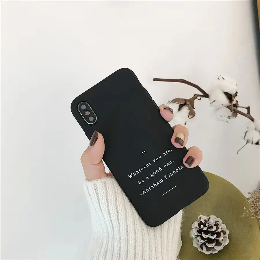 Простой матовый мягкий чехол из ТПУ с рисунком для iPhone XR 6S 8 7 Plus 5 5S SE задняя крышка