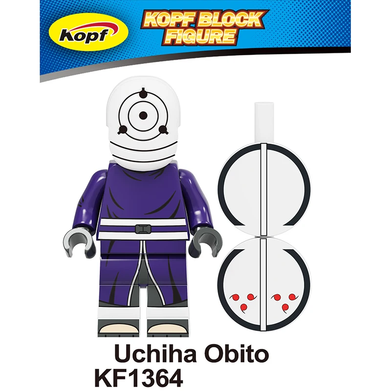 

KF6118 Anime Naruto DIY Small Building Block Uchiha Obito Uchiha Sasuke Building Blocks Model Education Game Toys For Kids Gifts