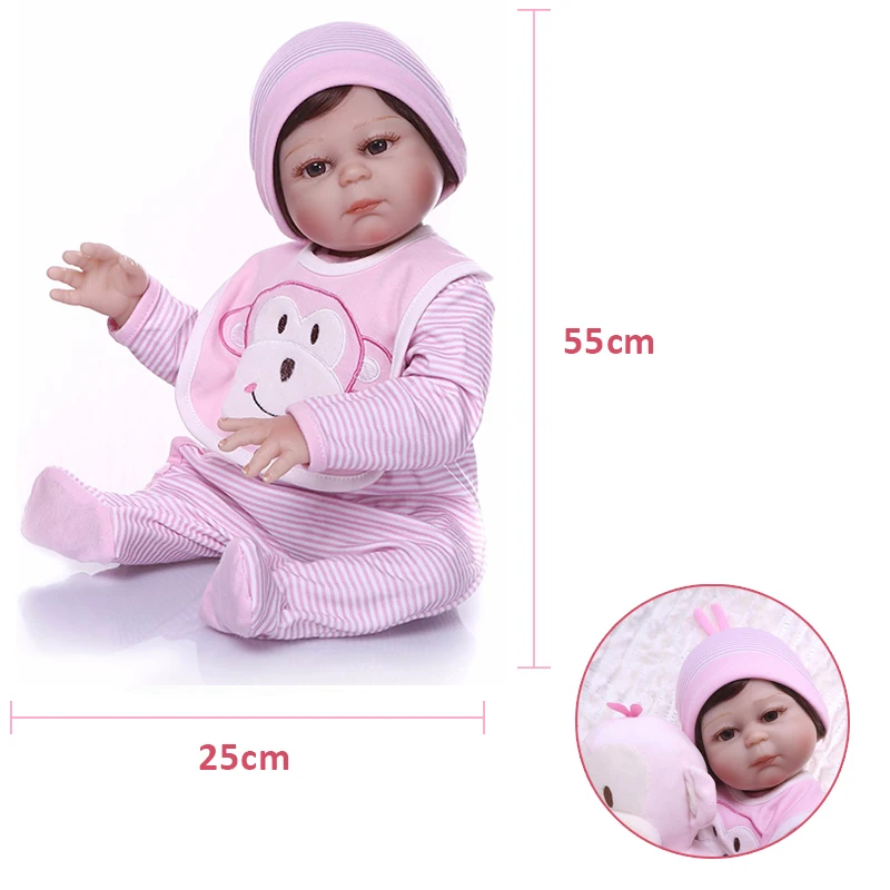 NPK Baby Reborn Doll мальчик живой игрушки для детей милые игрушки для девочек 22 дюймов 55 см мягкий силиконовый корпус Детские куклы подарок на день рождения