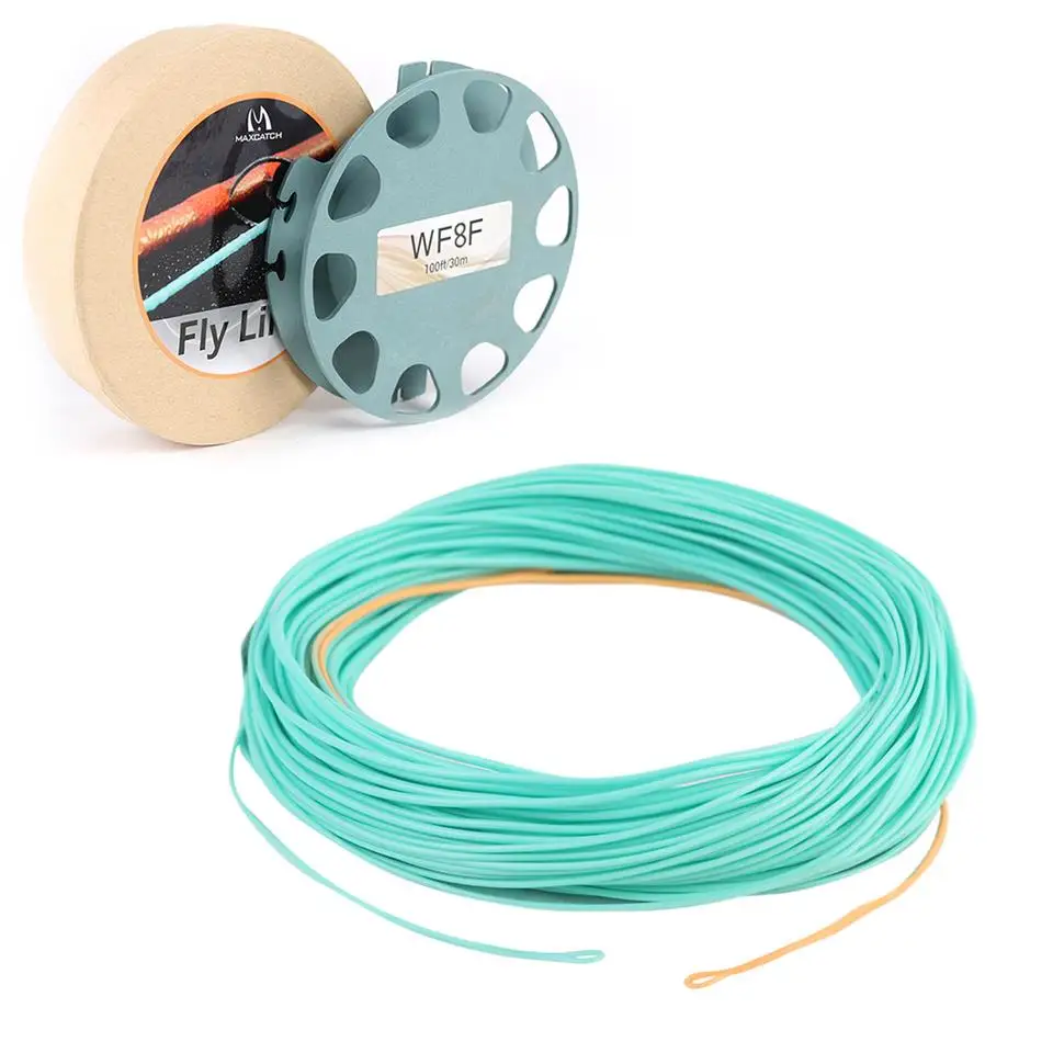 Maximumcatch 90FT 2/3/4/5/6/7 WT Нимфа Fly леска с плавающей Fly Line с двумя сварных петли - Цвет: with Spool and Box