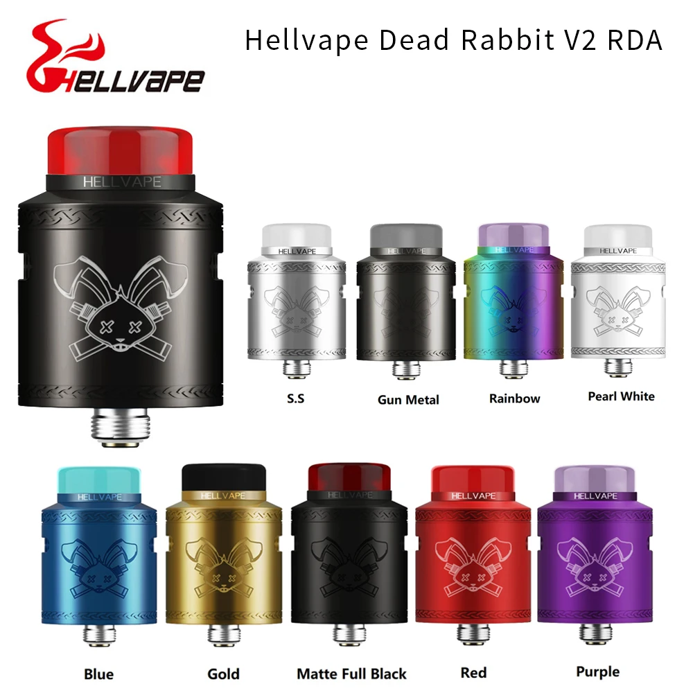 Атомайзер Hellvape Dead Rabbit V2 BF RDA диаметром 24 мм с боксмодом squonk 510 pin и атомайзером / Zeus