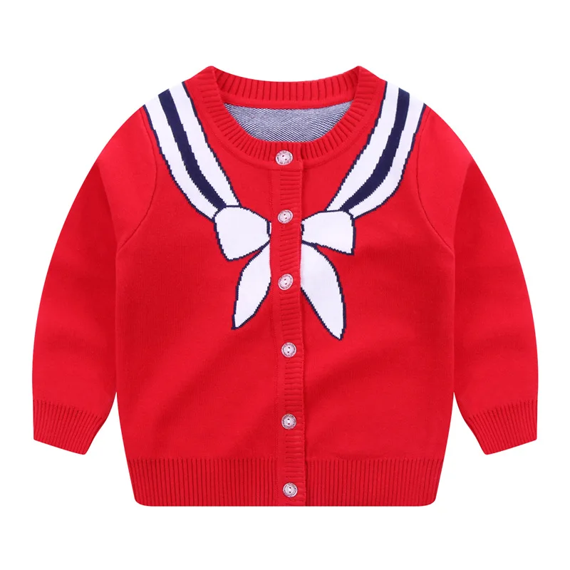 Зимняя одежда для маленьких девочек кардиган с бантом Рождественский свитер