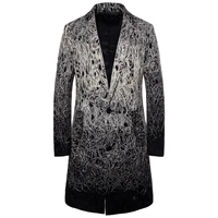 winter windbreaker jacket mens british style long jacket mens high grade wool slim lapel mens windbreaker solid color coat