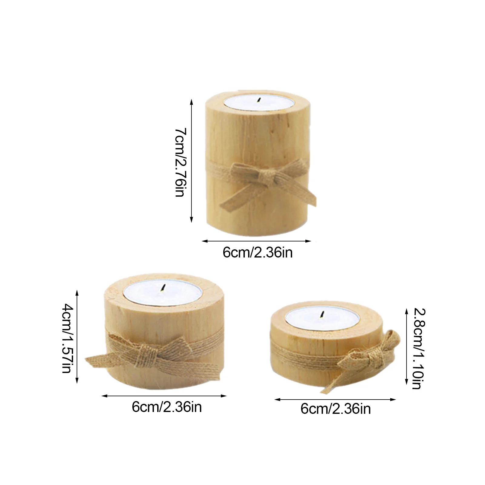 

3Pcs Pine Wood Round Candle Holders Home Table Decoration Handmade Candle Holder Crafts Candlestick Candelabros Ornaments