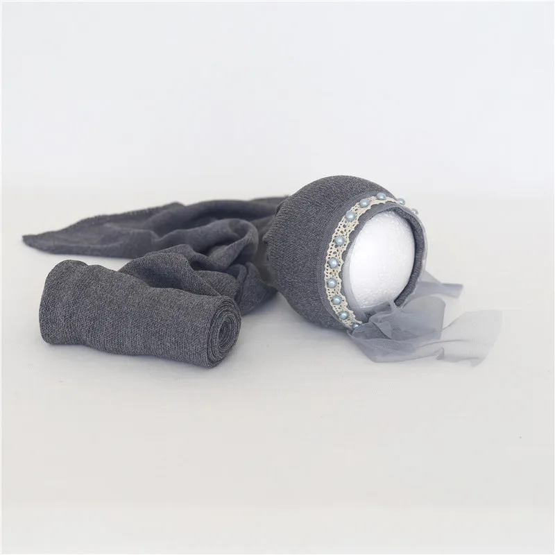 Cute Light Pink Baby Girl Hat Wrap Set Newborn Bonnet Photography Props Posing Fabric Layer Infant Sleepy Photo Gift | Мать и ребенок