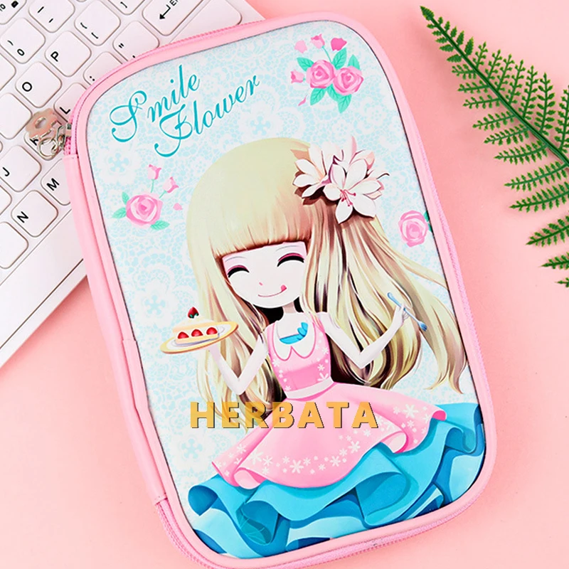 Кожаный чехол для карандашей девочек большая сумка хранения креативная паспорта