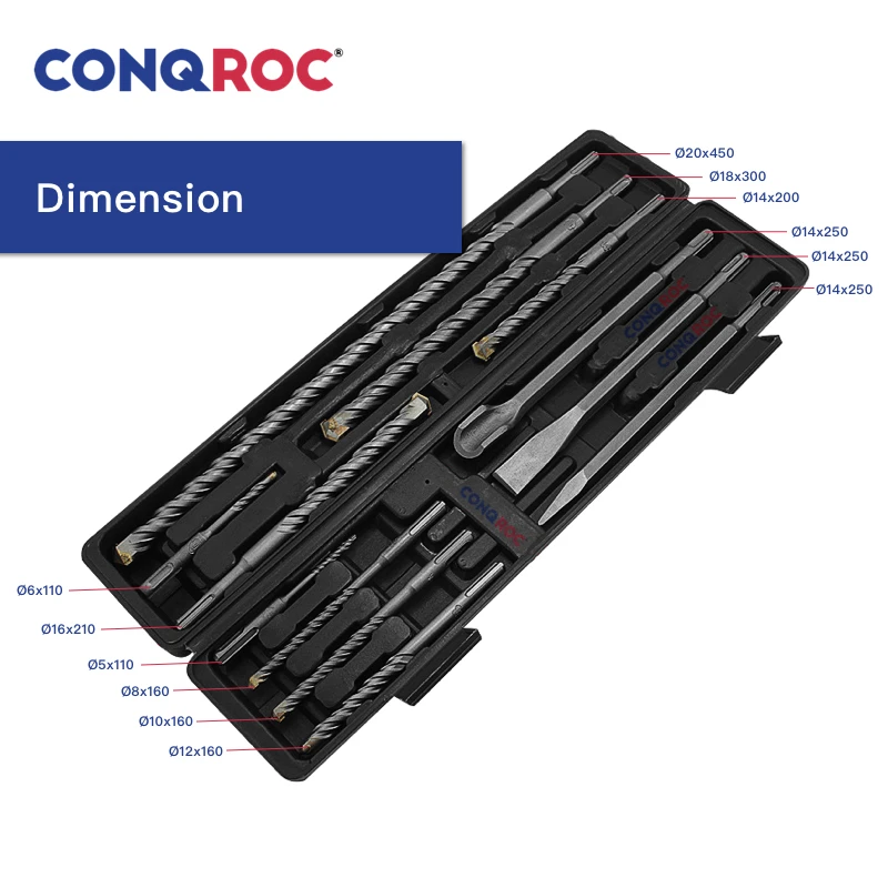 12 шт. удлиненные Сверла SDS Plus для каменной кладки и набор стамесок с