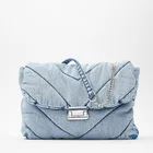 Роскошные дизайнерские женские сумки на плечо из джинсовой ткани, сумки-мессенджеры через плечо, женские диагональные тоуты