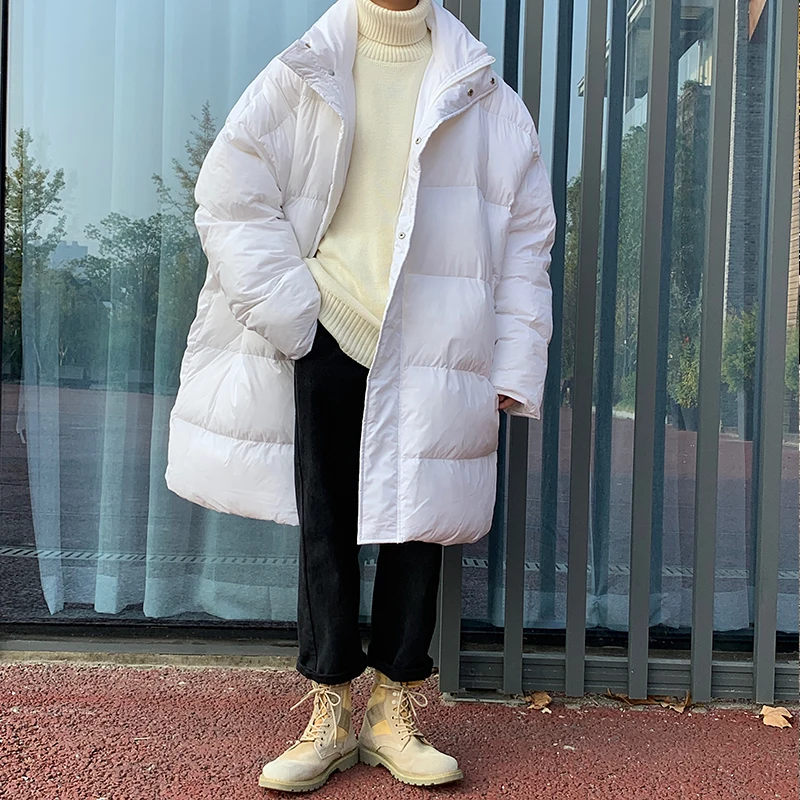 

S-XL!Winter thick warm collar cotton coat jacket youth casual loose simple wild long cotton jacket.