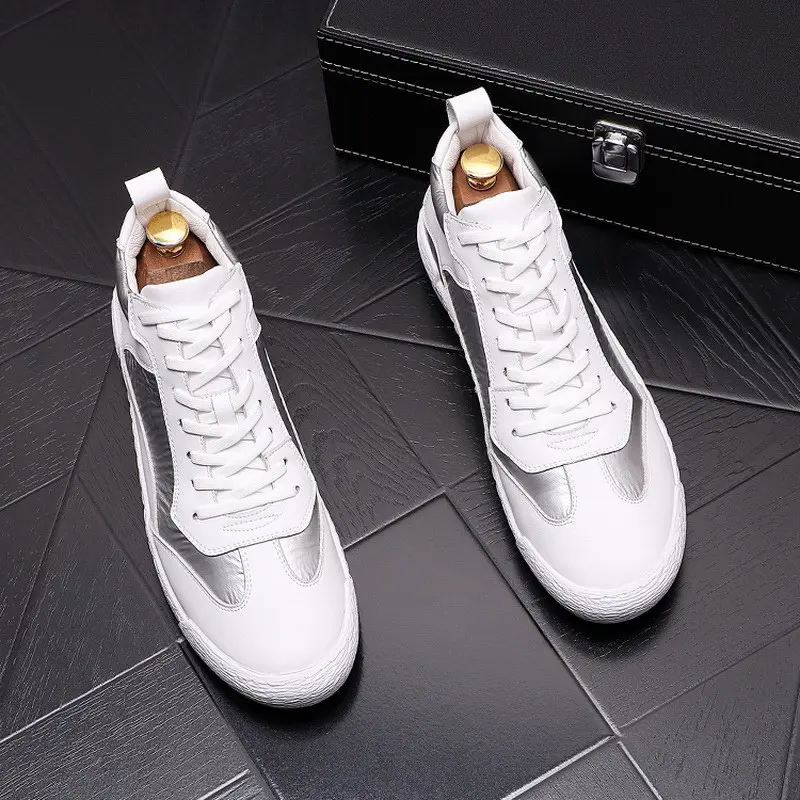 

ERRFC Designer Mens Blue Casual Comfoft Shoes Thick Bottom Platform Trending Leisure Mixed Color Silver British Zapatos 38-43