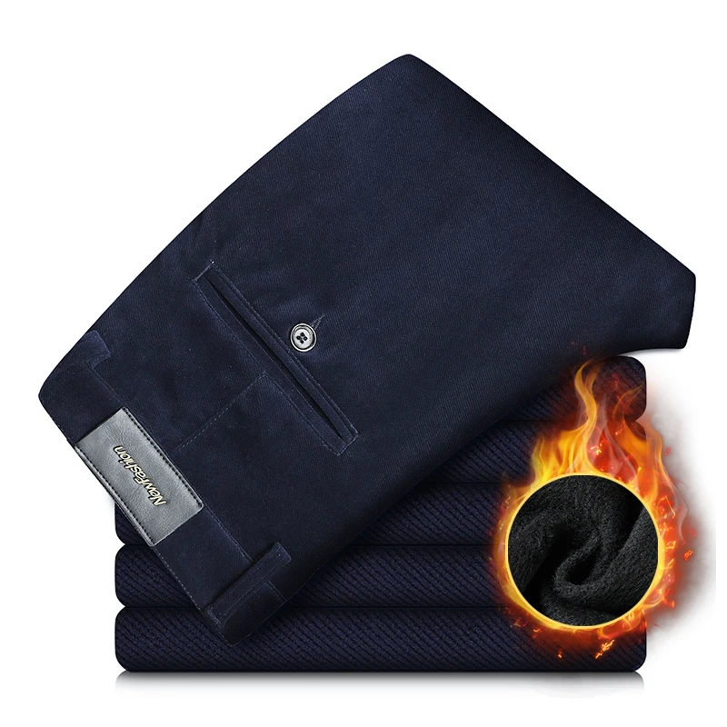 Новинка Зима 2021 брендовые плотные теплые вельветовые брюки на флисе высокого