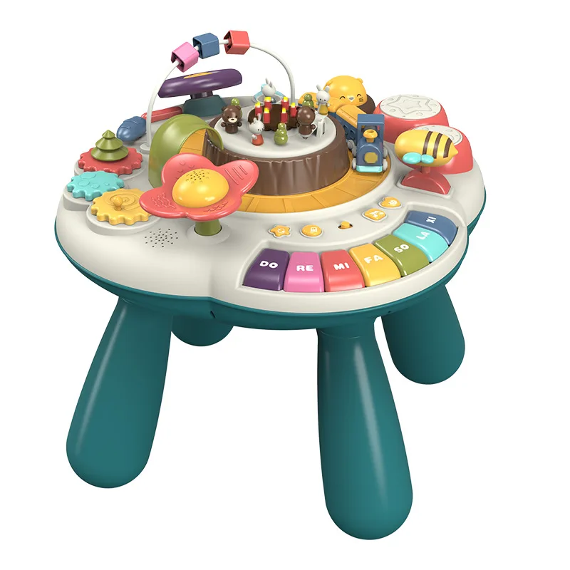 

Infants Musical Instrument Learning Table Baby Toys Animals Piano Early Educational Study Activity Center Music Game For Kids