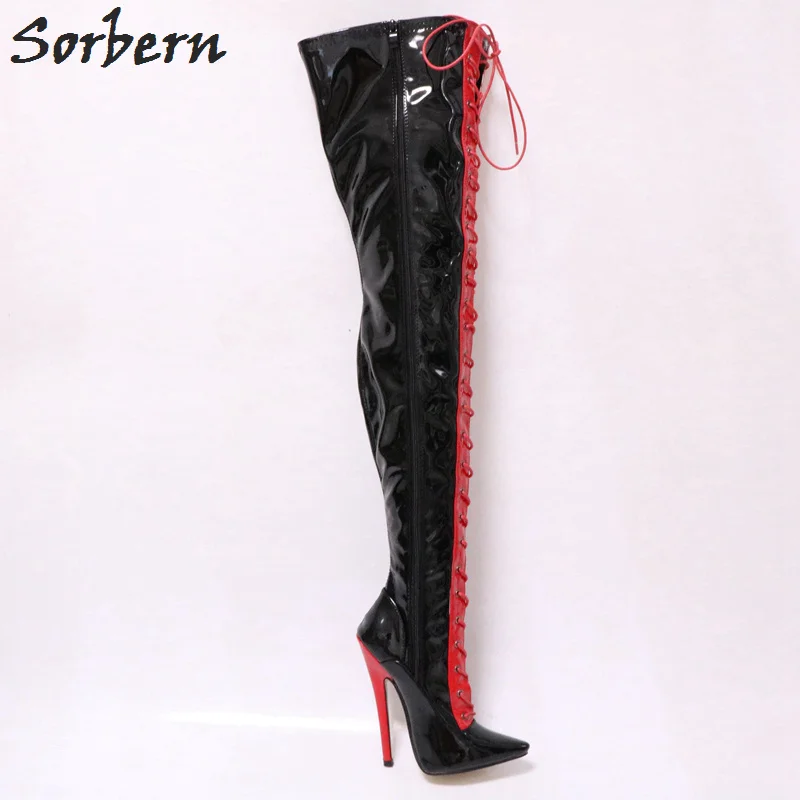 

Sorbern Women Boots Plus Size Over The Knee Length Unisex Gay Dance Party Boots Large Size Ladies Boots 18CM Heel Custom Calf