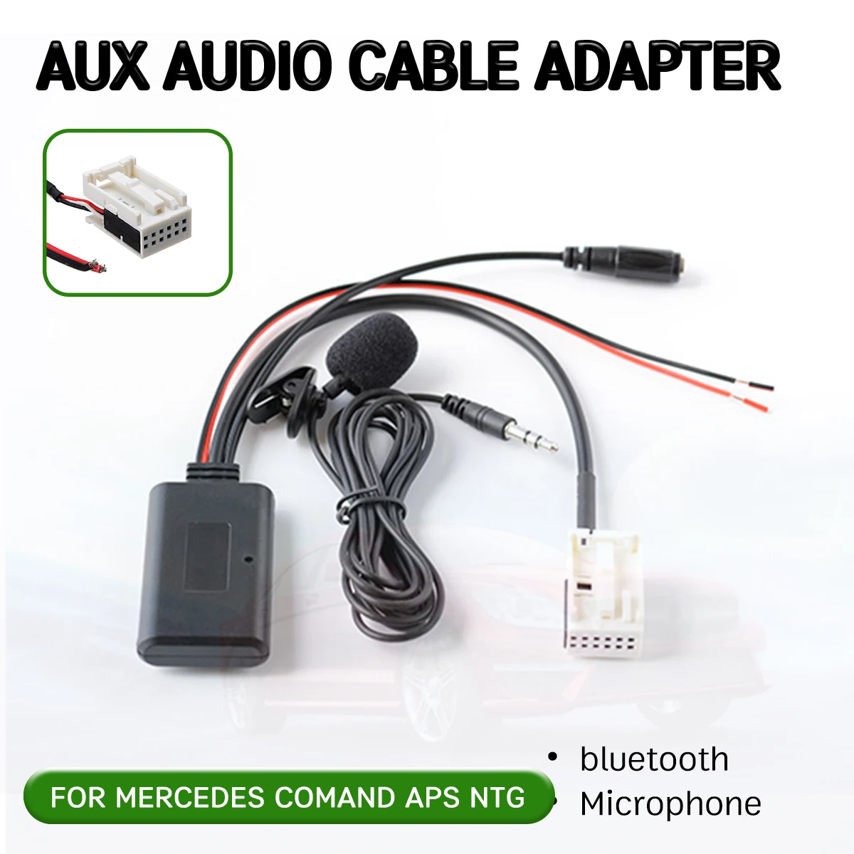 

bluetooth Aux Receiver Cable Adapter with Microphone for Mercedes for Benz W169 W245 W203 W209 W164 Wireless Aux Interface