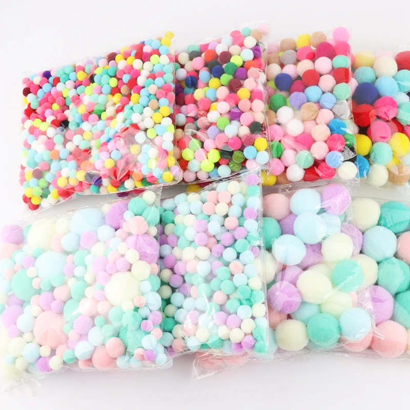 

8/10/15/20/25/30mm Mini Pompom Balls Fluffy Soft Pom Pom Handmade Kids Toys Wedding Decor DIY Pompoms Sewing Craft Supplies