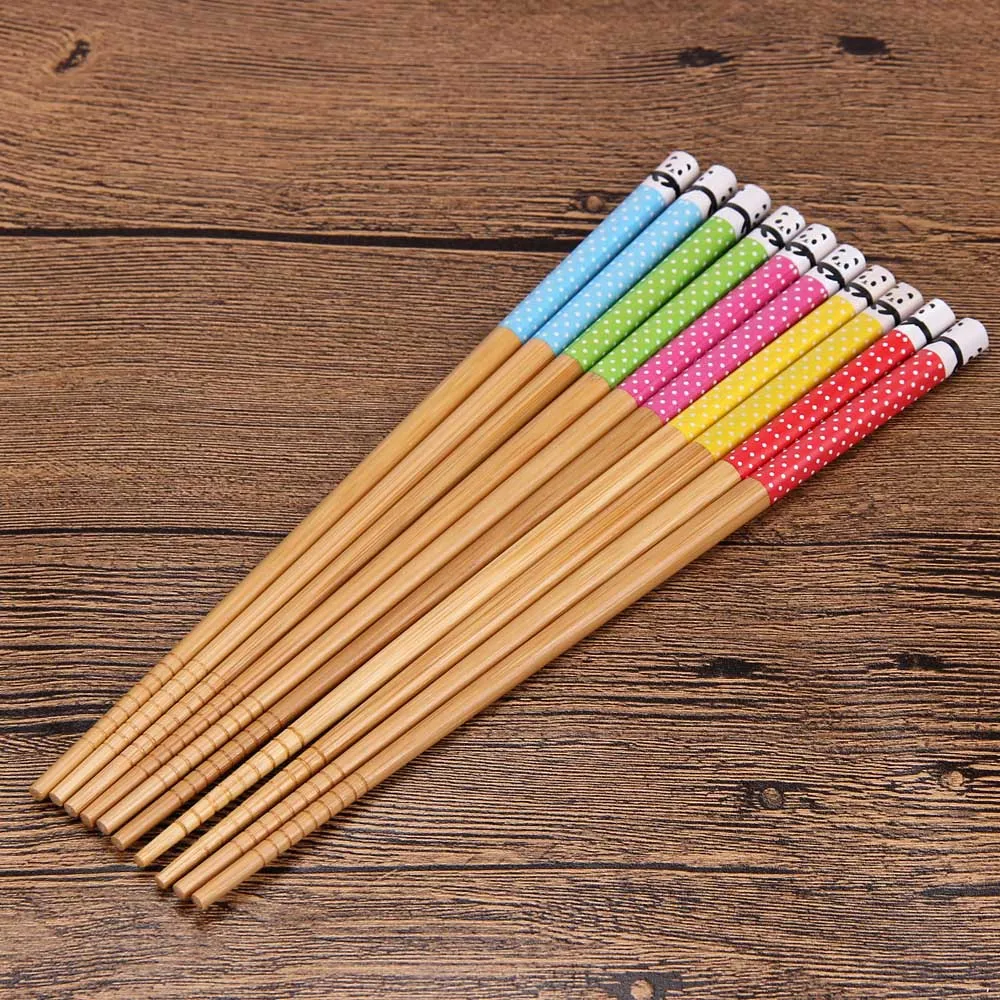 5 пар в наборе многоразовые палочки для суши ручной работы с бамбуковой пандой из