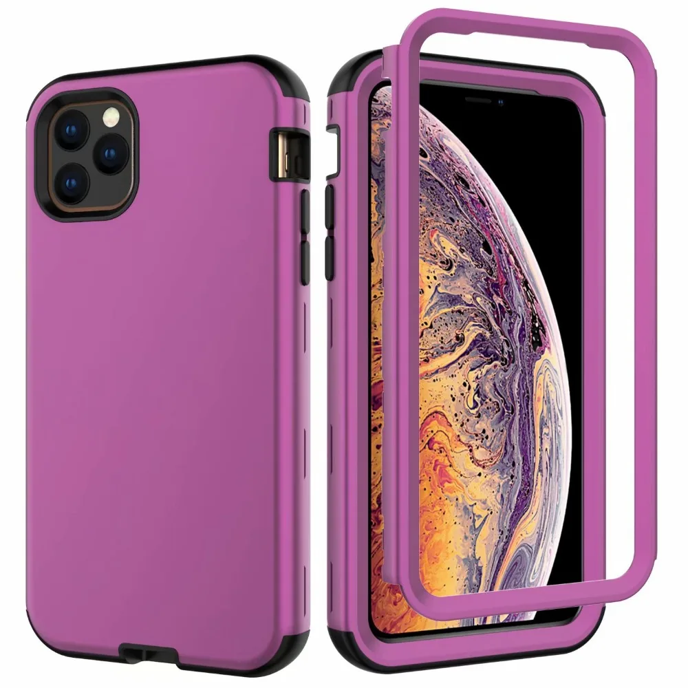 360 Полный Гибридный бронированный чехол для телефона iPhone 11 11 Pro MAX чехол PC силиконовый бампер для iPhone XR XS MAX противоударный чехол