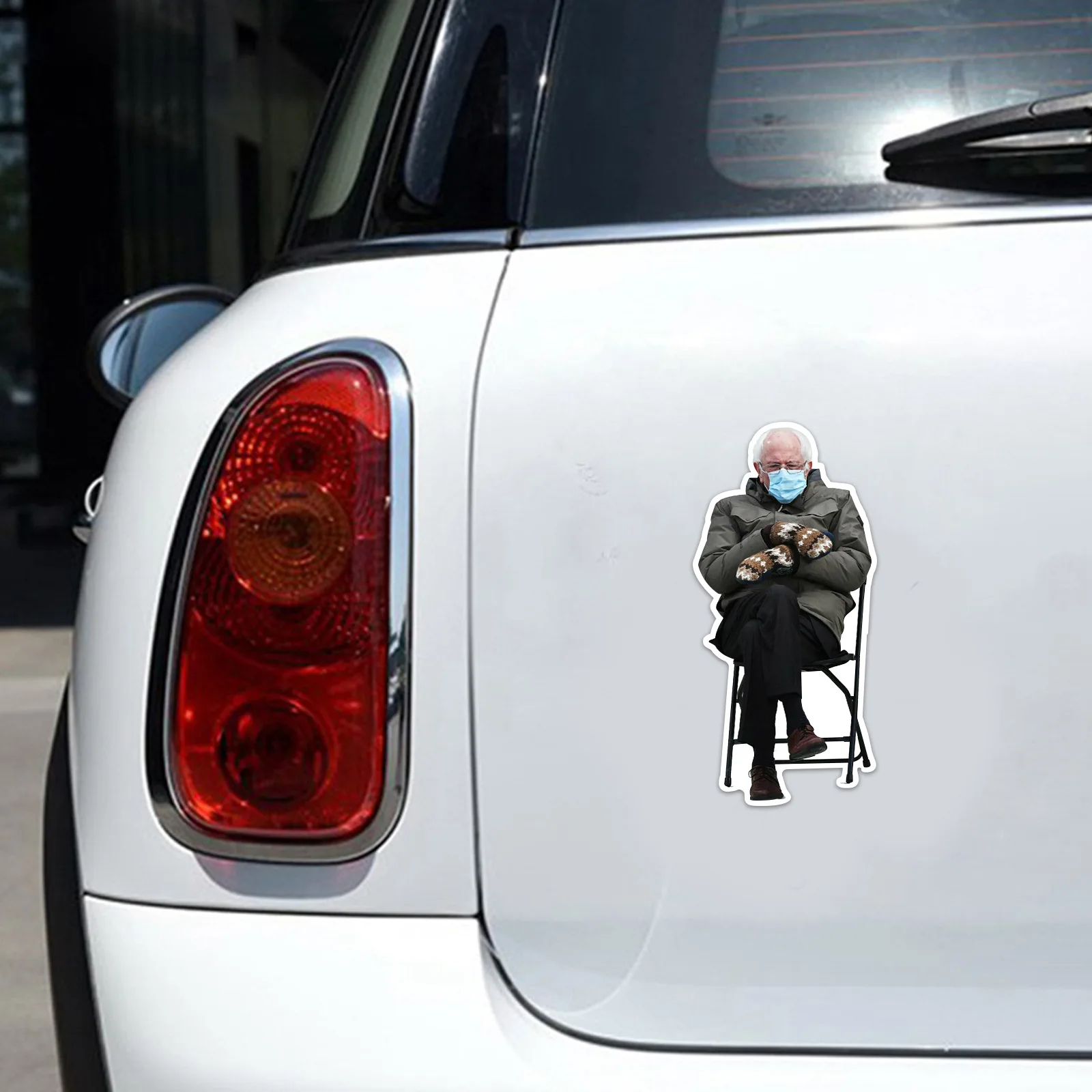 

Car Decal Bernie Sanders Mittens Sitting Inauguration Funny Vinyl Decal Sticker For Car Truck Window Wall Water Bottle Decals