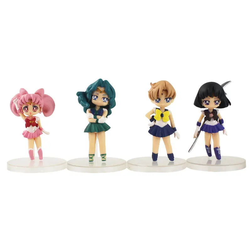 

4pcs/lot 4Styles Sailor Moon Figures Tsukino Sailor Mars Jupiter Saturn Mercury Venus Anime PVC Model Dolls