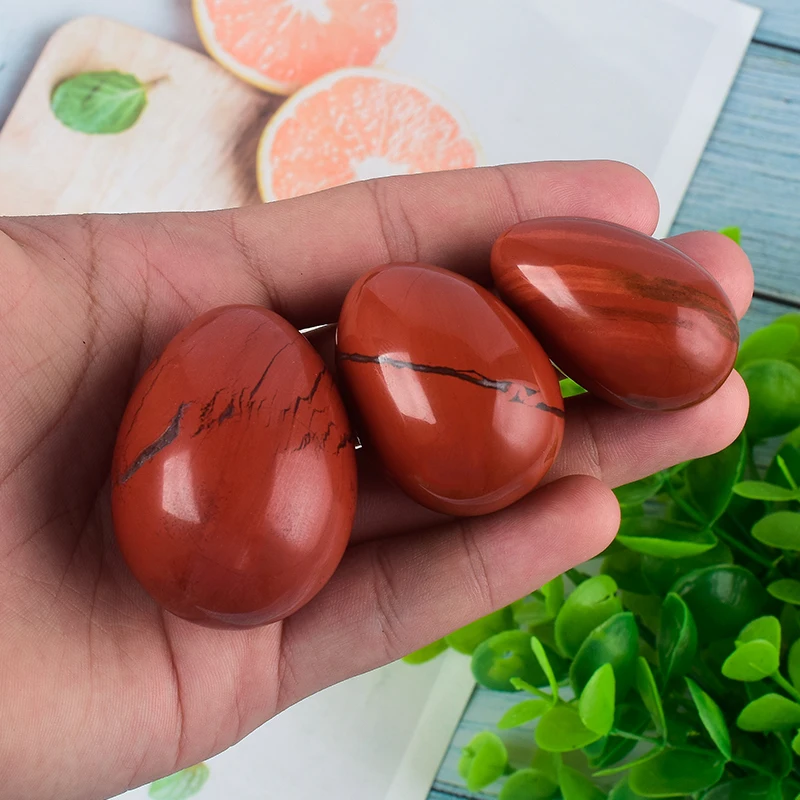 Undrilled Natural Red Jasper Yoni Egg Massage Stone for Women Kegel Exercise Narrowing Vaginal Muscle with free velvet bags | Красота и