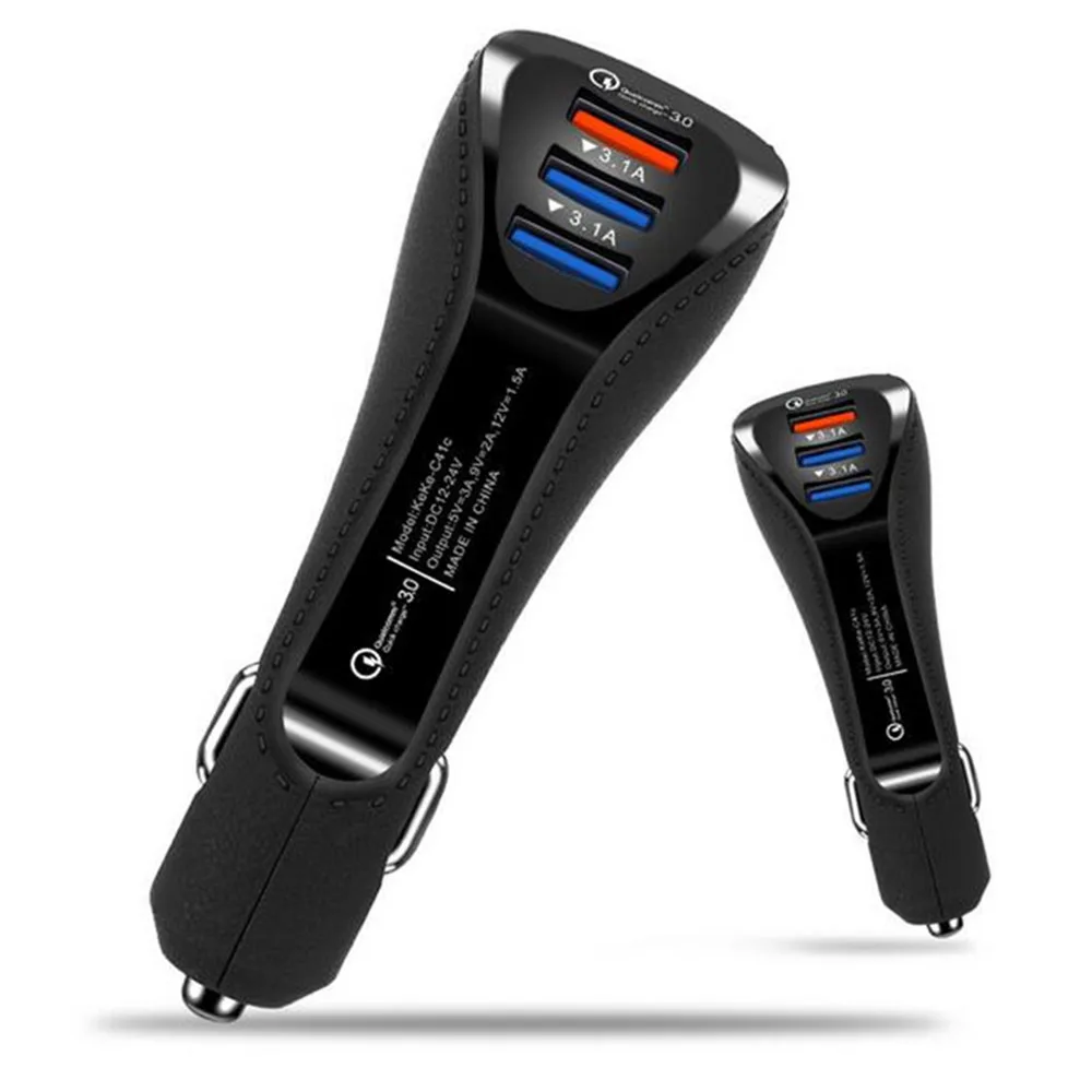 QC3.0 3 порта USB Автомобильное зарядное устройство мобильный телефон автомобильное