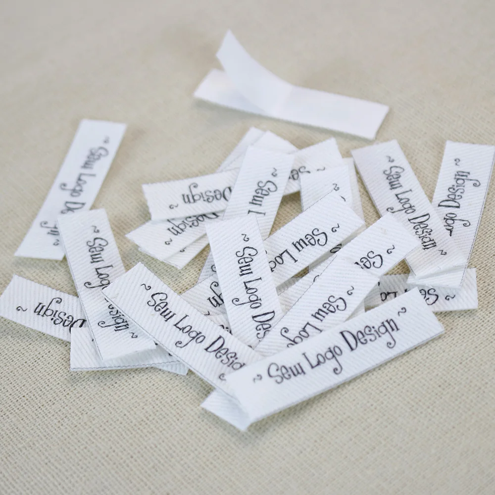 

Sewing Labels - white cotton tags printed with personalized text for labelling handmade items, iron on cotton labels(2222)