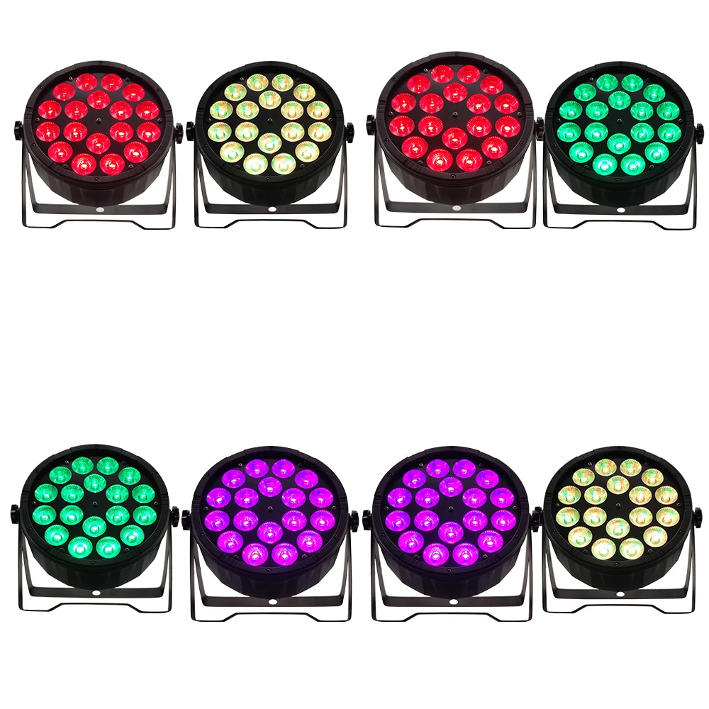 8 шт./18x12 Вт Светодиодный светильник Par RGBW 4 в 1 плоский DMX512 сценический Dj