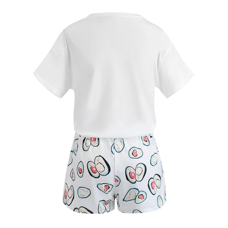 Sanderala женская мода авокадо короткий пижамный комплект с рукавами круглый вырез