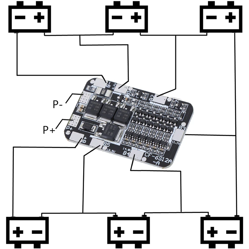 6S 15A 24V PCB плата защиты BMS для 6 пакетов 18650 литий ионных литиевых батарей защитная
