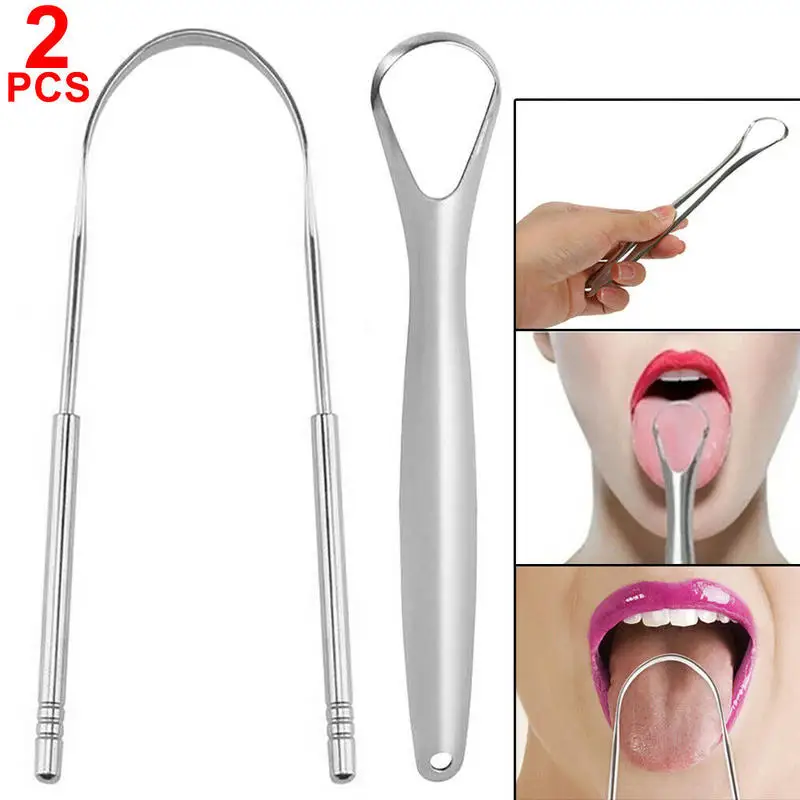 2 X скребок для чистки языка из нержавеющей стали уход за зубами гигиена полости