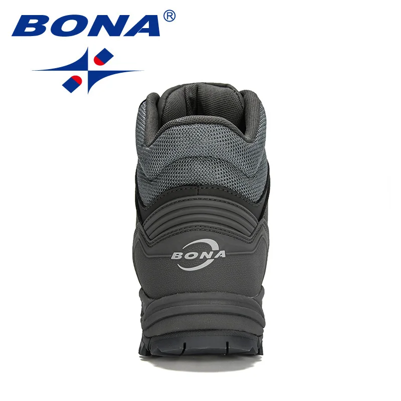 BONA 2022 New Designers Popular Winter Snow Ankle Boots Men Nubuck Leather High Top Super Warm Plush Boots Man Hiking Boots Soft