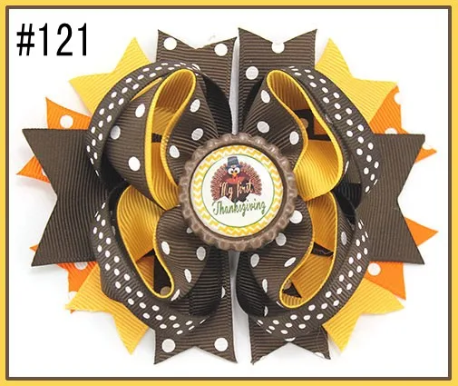 Бесплатная доставка-B 15 шт. бутик для Хэллоуина банты волос на День Благодарения