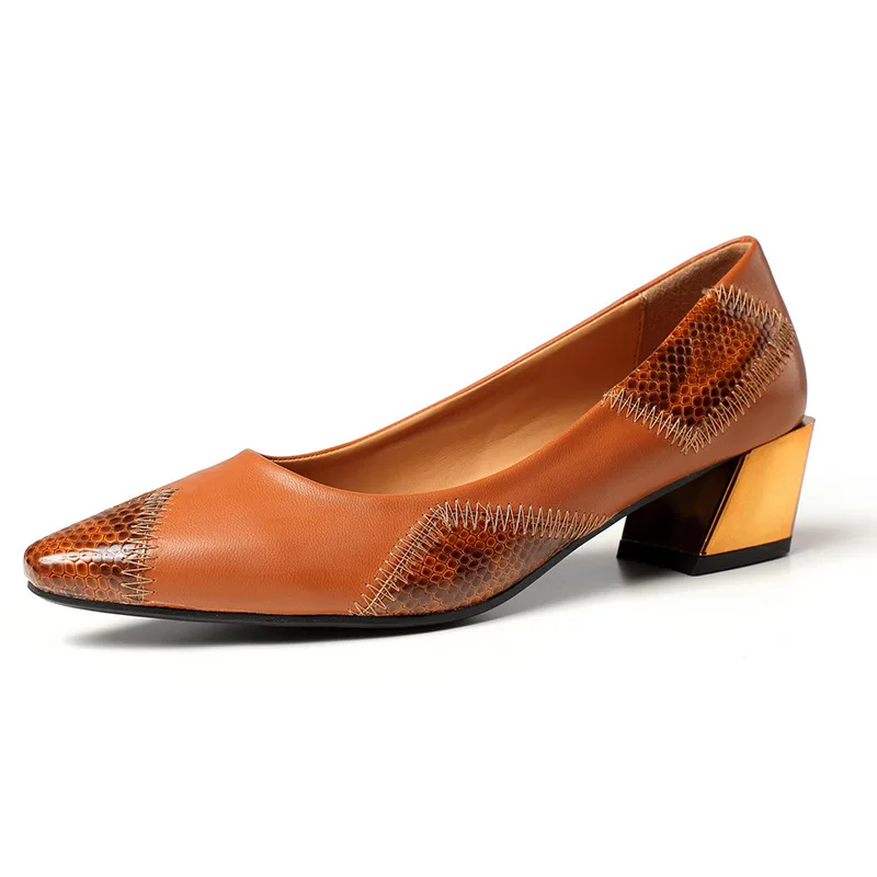 

2020 New High-Heeled Shoes Fashion Stitching Sexy High Heels Non-Slip Strong Cheap Women 's Shoes