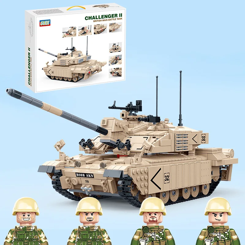 Gudi 1467 шт. Танк битва Военный танк строительные блоки части Кирпичи DIY детские развивающие игрушки для детей
